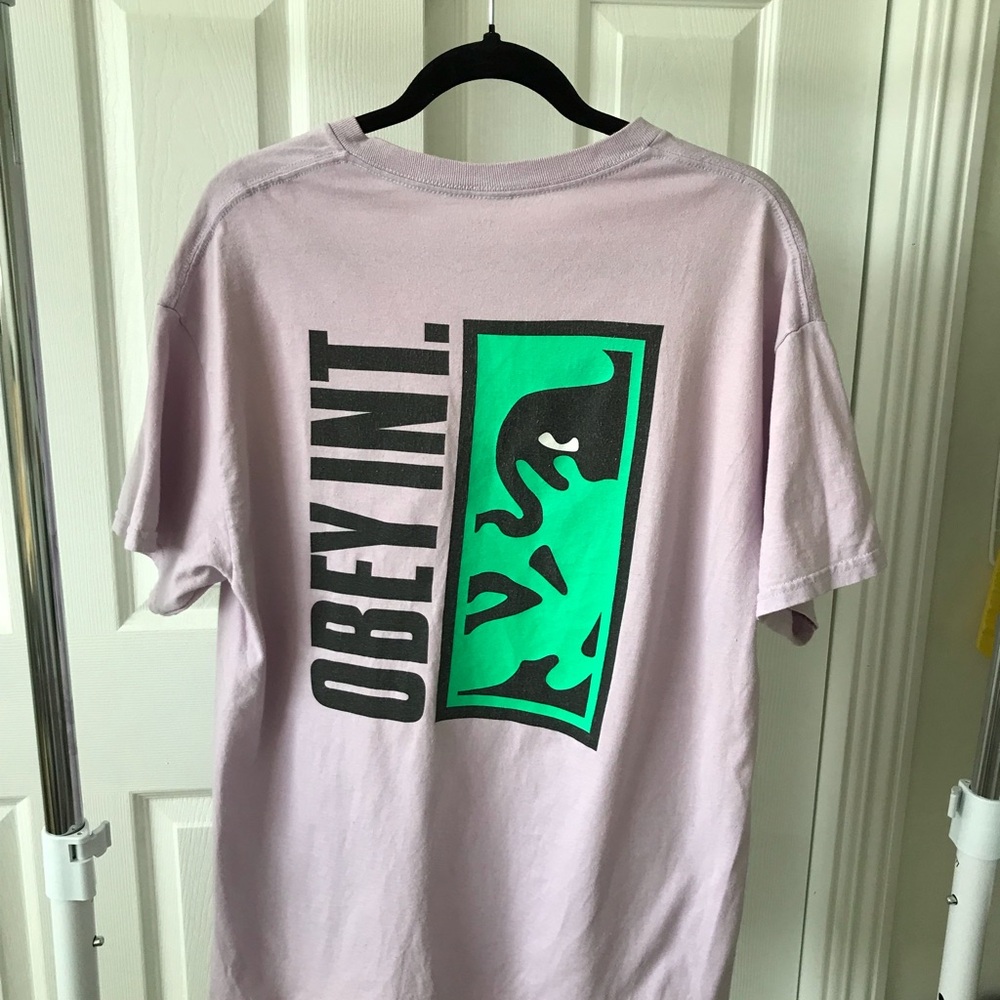 Obey Lavender Lilac Purple Graphic Tee